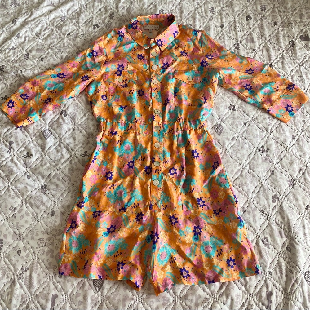 Host and Vast Floral Button Up Jumpsuit size XS